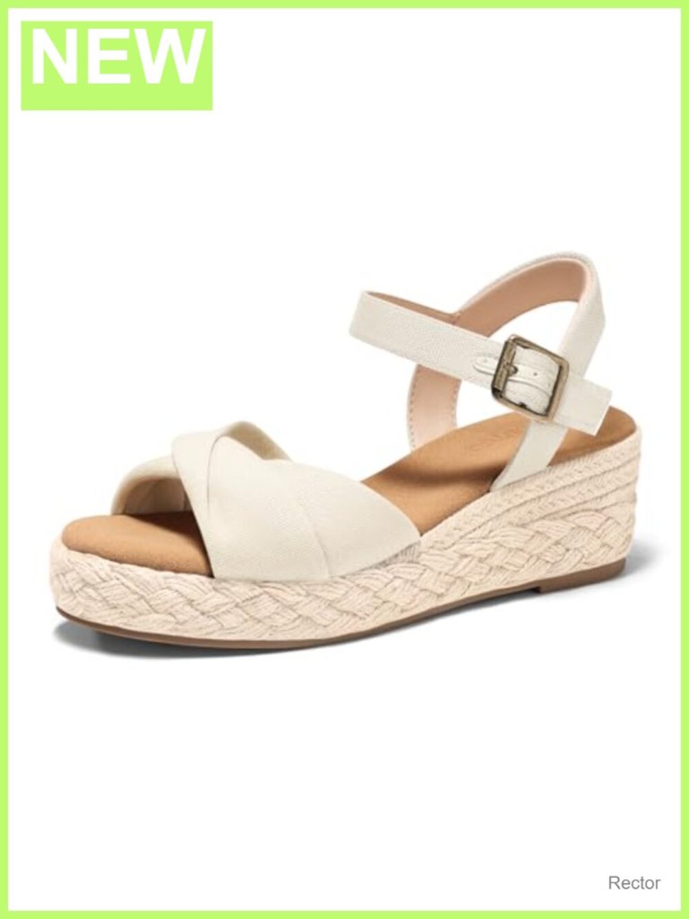 Platform Wedge Heels Espadrilles Ankle Strap Open Toe Canvas Sandals